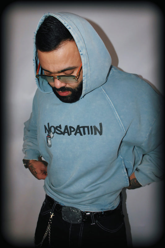 Vintage Washed Frayed-Hem Hoodie