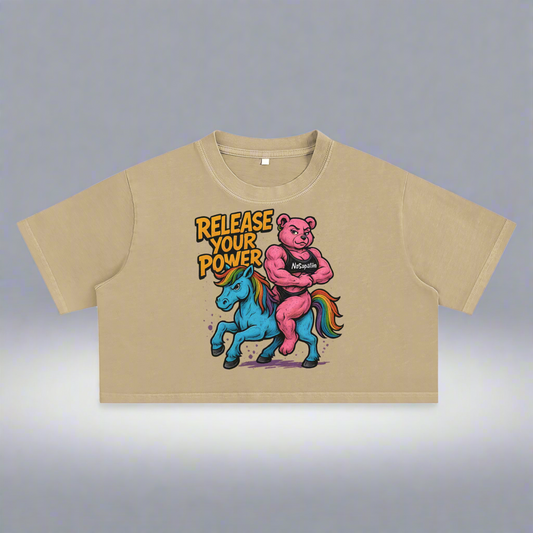 Snow Washed Crop Top - Release Your Power